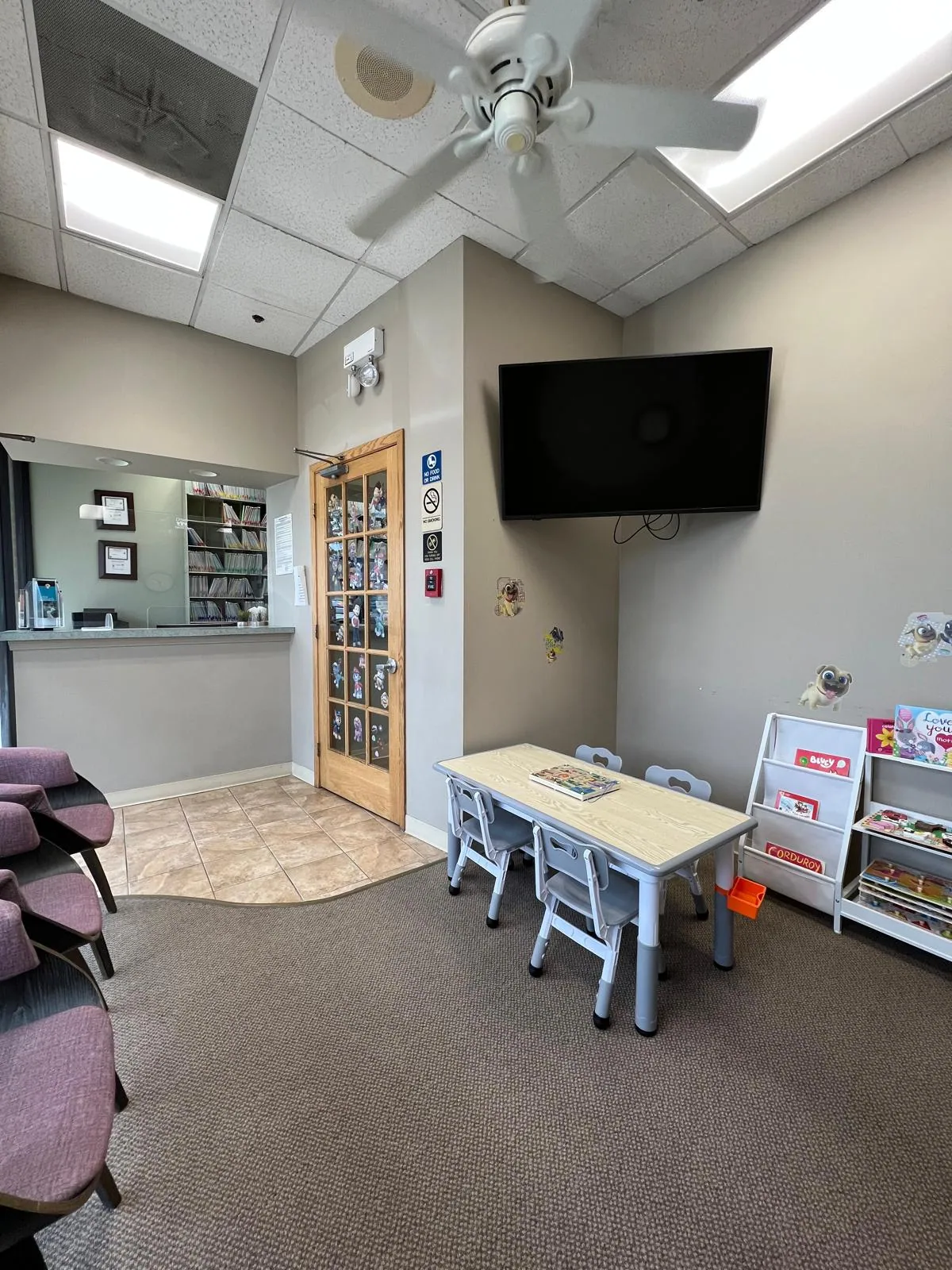 Family waiting room at Urban Dental Care in Woodridge Illinois
