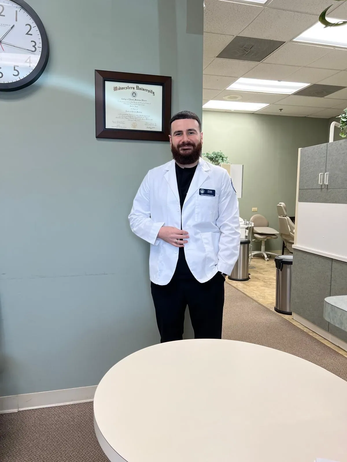 Dr. Ali Aoun inside the Urban Dental Care office in Woodridge